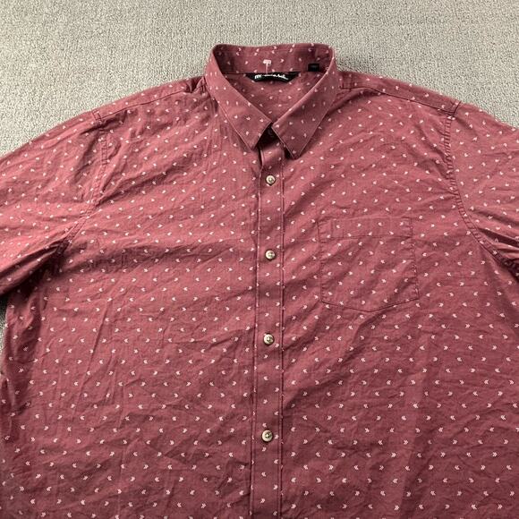 Travis Mathew Shirt Adult 2XL XXL Red Button Up Short Sleeve Golf Casual Men's - Picture 3 of 14